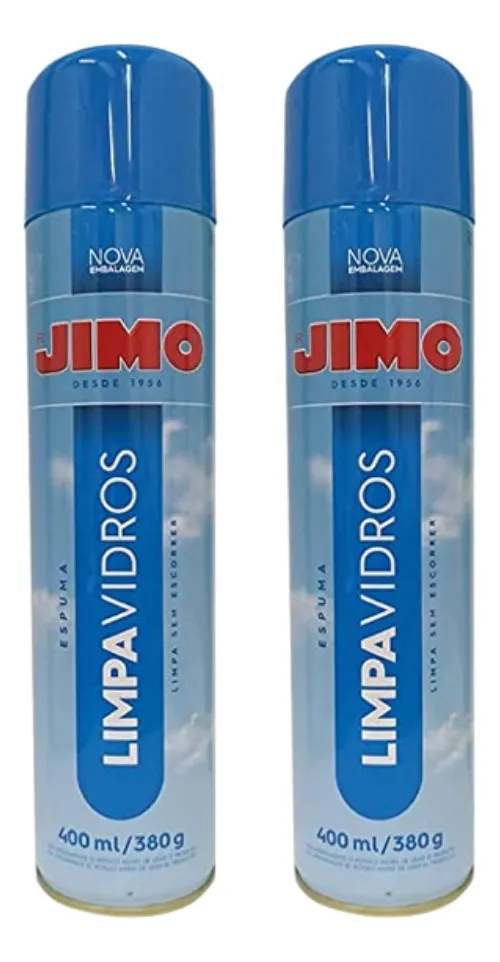 2 Espuma Limpa Vidros 400ml Jimo Limpa Vidros Espelho