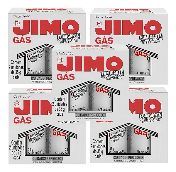 05 Jimo Gás Fumegante Dedetizador 10 Tubos De 35g