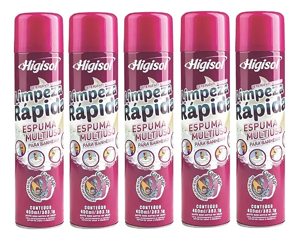 5 Espumas Multiuso Limpeza Rápida Casa O Seu Banheiro 400ml Cítrica