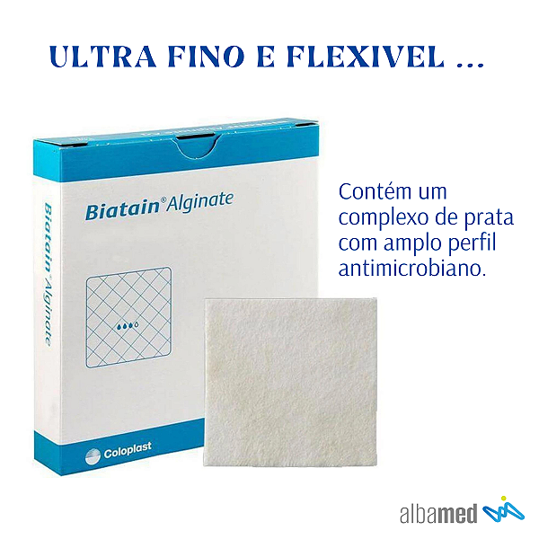 Curativo Coloplast Biatain Alginato AG 10x10 kit 10 Unidades