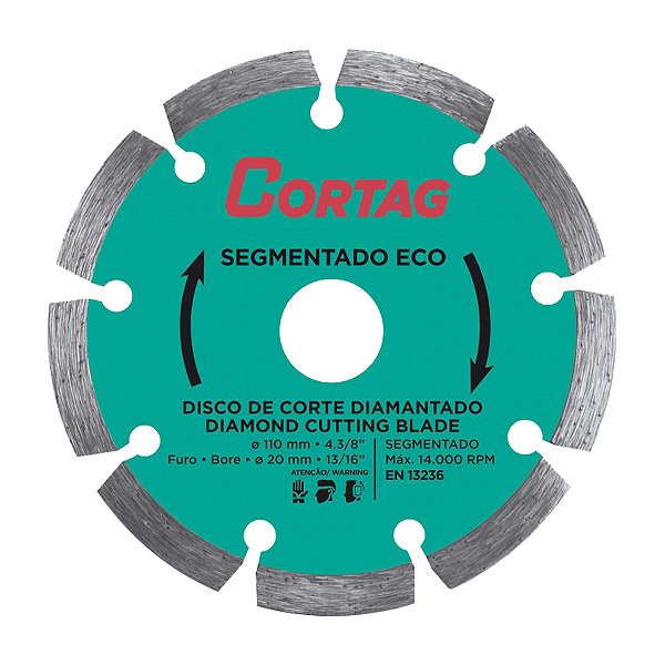DISCO DE CORTE DIAMANTADO SEGMENTADO 110MM CORTAG