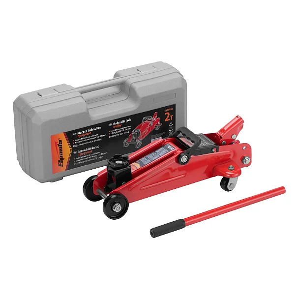MACACO HIDRAULICO TIPO JACARE, 2T, ELEVACAO 125-300MM, MALETA PLASTICA,