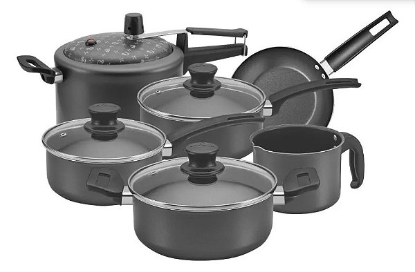 KIT COZINHA PANELUX MAGNIFC ALUMÍNIO ANTIADERENTE GRAFITE