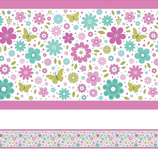 Faixa de Parede Borboletas para Quarto de Menina Rolo de 5 metros por 15 centimetros