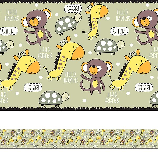 Faixa de Parede Safari Baby para Quarto Infantil Rolo de 5 metros por 15 centímetros