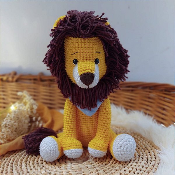 Leão Max Amigurumi em Crochê Amarelo