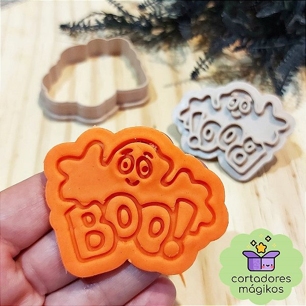 Cortador e Carimbo Halloween Fantasma Dia das Bruxas para biscoitos doces artesanato
