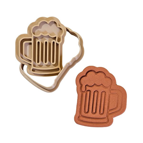 Carimbo Marcador e Cortador Caneca de Chopps Cerveja p/ biscoitos artesanato em massas frias