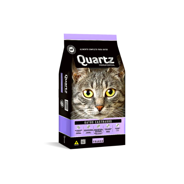 Ração Quartz Gatos Castrados 10,1 Kg - Sem Corantes Sabor Frango