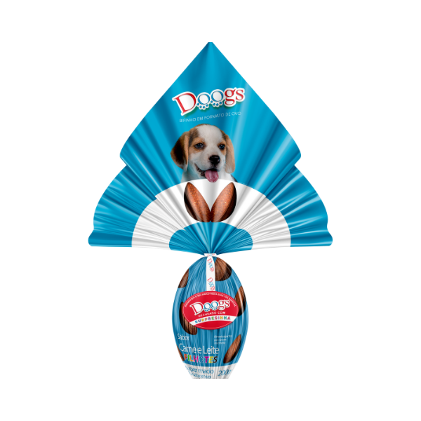 Ovo de Páscoa Doogs para cães filhotes, 200g - Sabor Carne e Leite