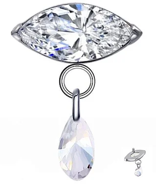Labret Navete com Pingente Gota