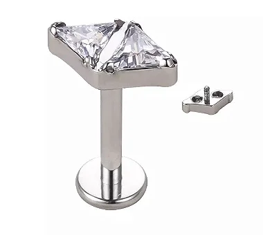 Labret Duplo Triângulo Zircônia