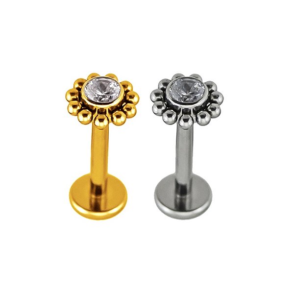 Labret Sol Zircônia e Bolinhas