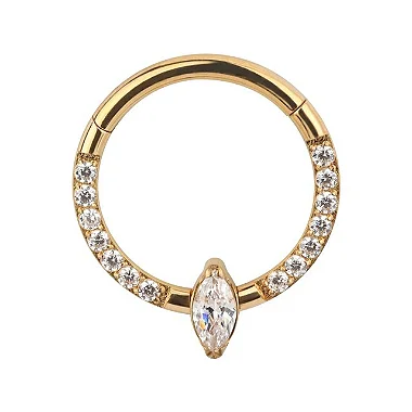 Segmento Cravejado Navete Gold PVD