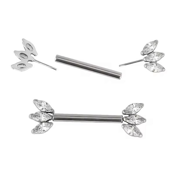 Barbell Reto Cluster 3 Navetes (Push Pin)