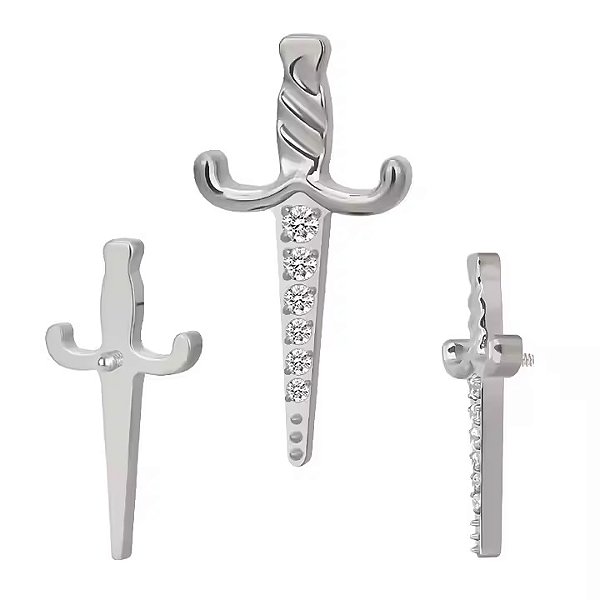 Labret Punhal Cravejado