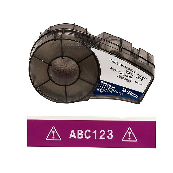ETIQUETA ADESIVA BMP21 VINIL BRANCO EM LILAS 19,05MM X 6,40M R.M21-750-595-PL - BRADY
