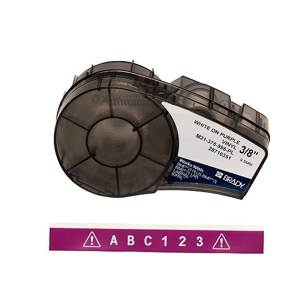 ETIQUETA ADESIVA BMP21 VINIL BRANCO EM LILAS 9,53MM X 6,40M R.M21-375-595-PL - BRADY