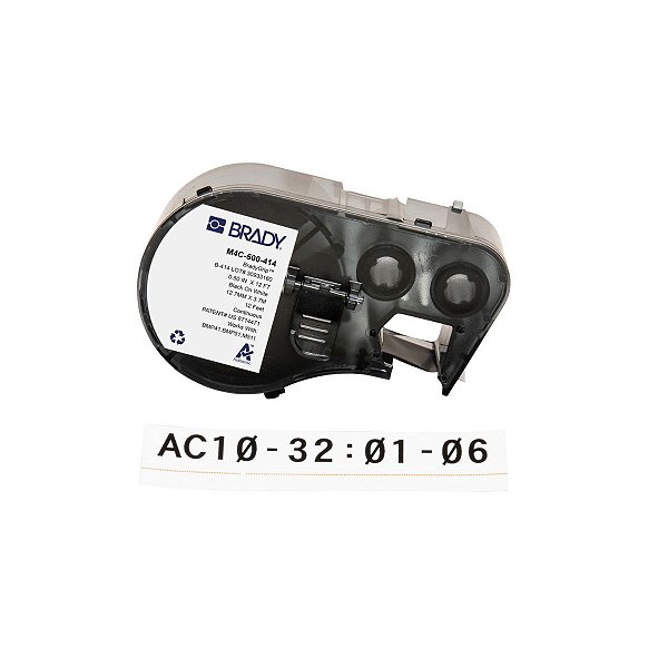 ETIQUETA POLIESTER BRADYGRIP P/ VELCRO 13MM X 15.24M BRANCA