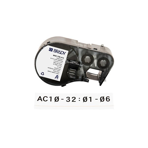 ETIQUETA POLIESTER BRADYGRIP P/ VELCRO 19MM X 15.24M BRANCA
