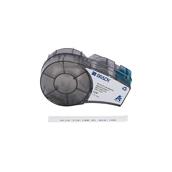ETIQUETA POLIESTER BRADYGRIP P/ VELCRO 6.35MMX6.10M BRANCA M