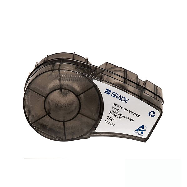 ETIQUETA ADESIVA BMP21 VINIL BRANCO EM MARROM 12,70MM X 6,40