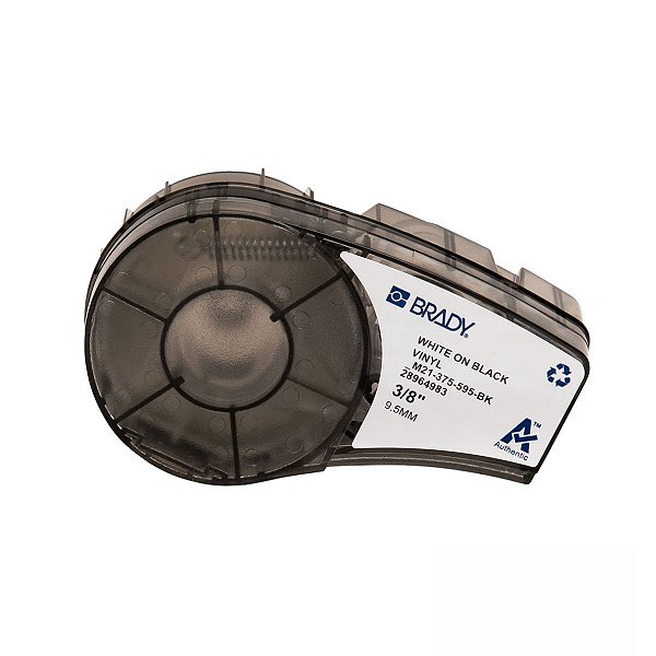 ETIQUETA ADESIVA BMP21 VINIL BRANCO EM PRETO 9,53MM X 6,40M
