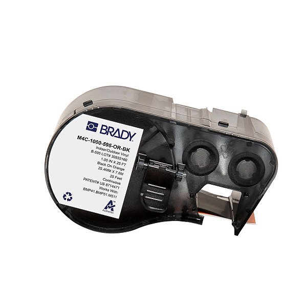 ETIQUETA B595 VINIL 1.000' X 25' (25,4MM X 7,6M) PRETO NO LA