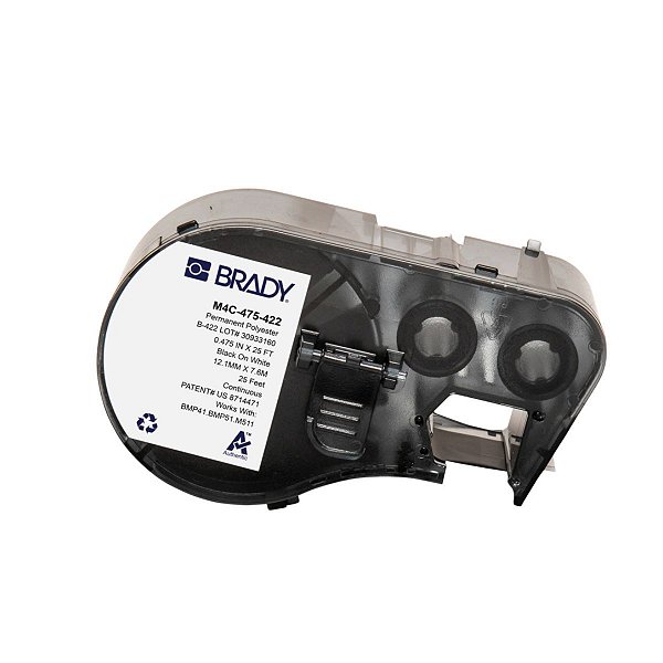 ETIQUETA M41/51/M511 B422 POLIESTER BRILHANTE 0.475'X 25' PR