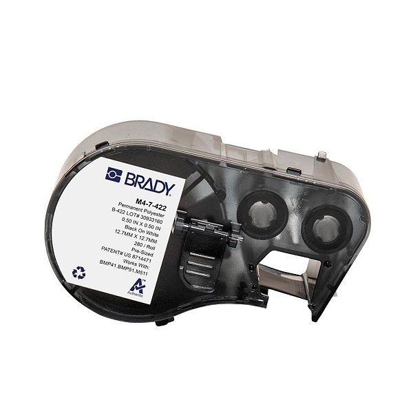 ETIQUETA M41/51/M511 B422 POLIESTER BRILHANTE 0.500'X0.500'