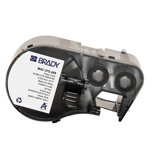 ETIQUETA M41/51/M511 B499 NYLON 0.375'X 16' PRETO NO BRANCO