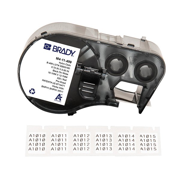 ETIQUETA M41/51/M511 B499 NYLON 0.750'X0.500' PRETO NO BRANC