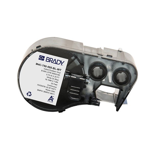 ETIQUETA M41/51/M511 B595 VINIL 0.0750'X 25' BRANCO NO AZUL