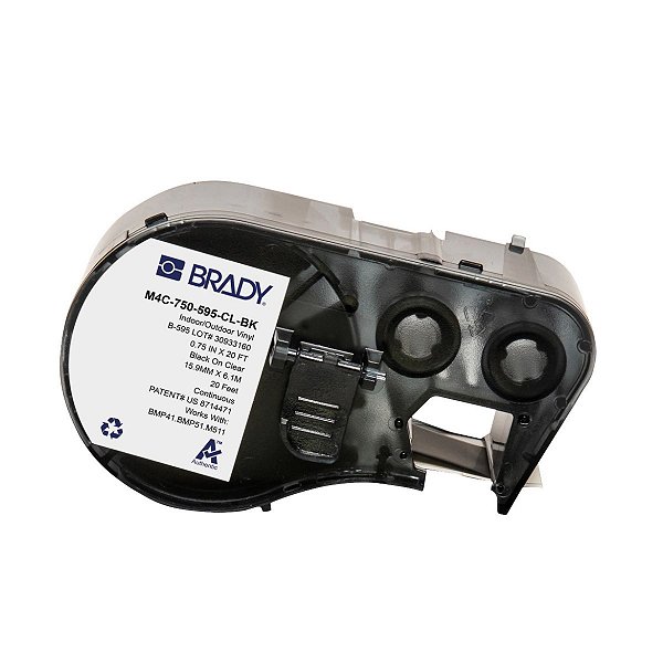 ETIQUETA M41/51/M511 B595 VINIL 0.0750'X 25' PRETO NO TRANSP