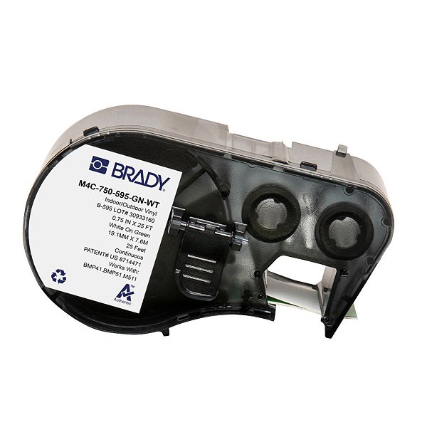 ETIQUETA M41/51/M511 B595 VINIL 0.0750'X25' BRANCO NO VERDE