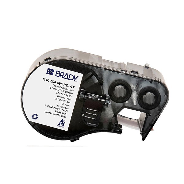 ETIQUETA M41/51/M511 B595 VINIL 0.500'X 25' BRANCO NO VERMEL
