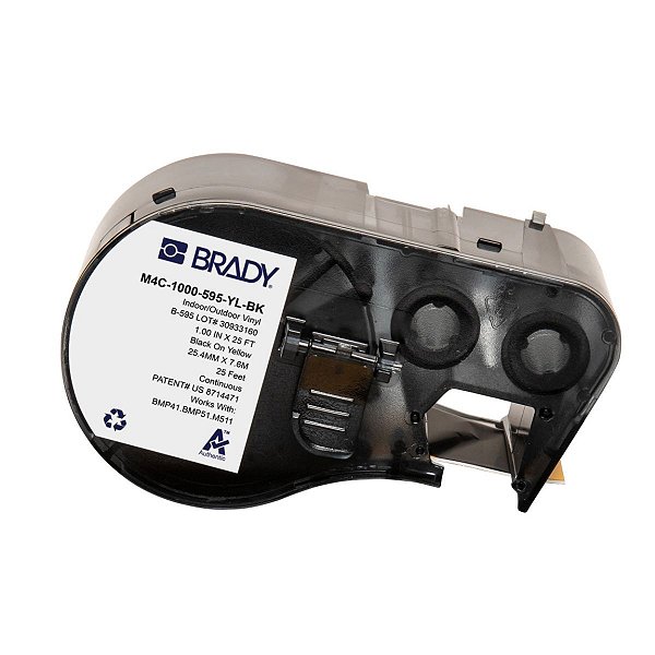 ETIQUETA M41/51/M511 B595 VINIL 1.000" X 25' PRETO NO AMAREL
