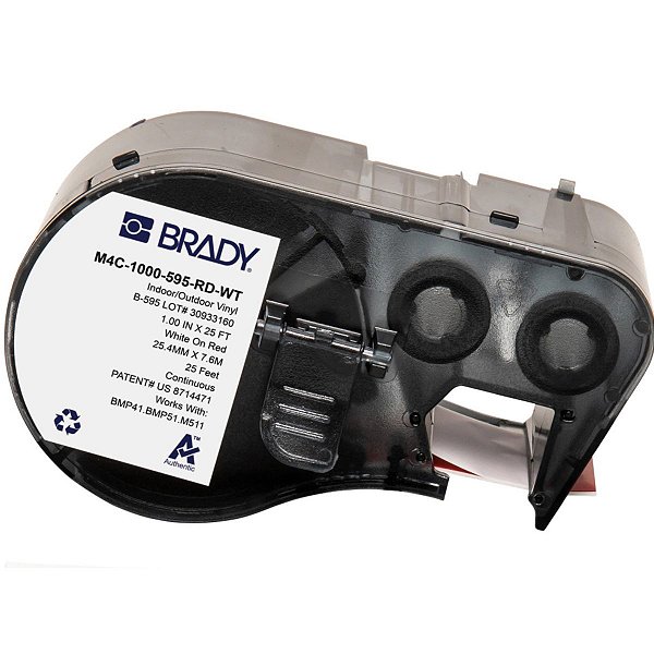 ETIQUETA M41/51/M511 B595 VINIL 1.000'X25' BRANCO NO VERMELH