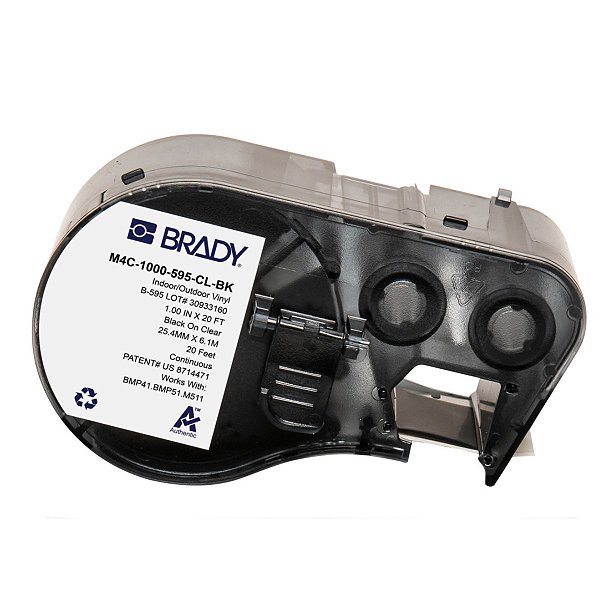 ETIQUETA M41/51/M511 B595 VINIL 1.000'X25' PRETO NO TRANSPAR