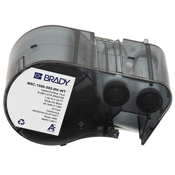 ETIQUETA M51/M511 B595 VINIL BRANCO/PRETO 1.50"X25' M5C-1500