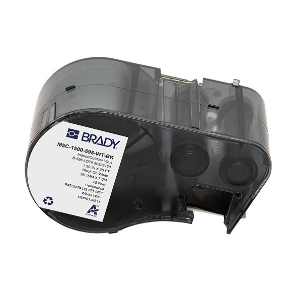 ETIQUETA M51/M511 B595 VINIL PRETO/BRANCO 1.50"X25' M5C-1500
