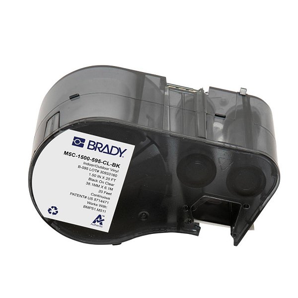 ETIQUETA M51/M511 B595 VINIL PRETO/TRANSPARENTE 1.50'X20' M5