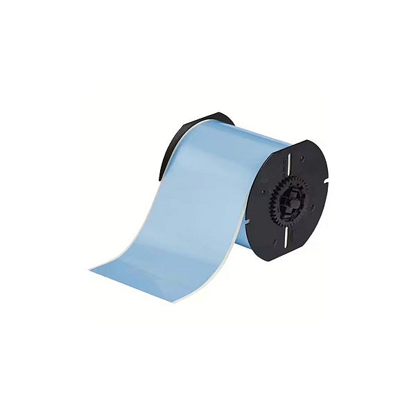 ETIQUETA POLIÉSTER DE 4"X100' AZUL CELESTE(101,6MMX30,48M) B