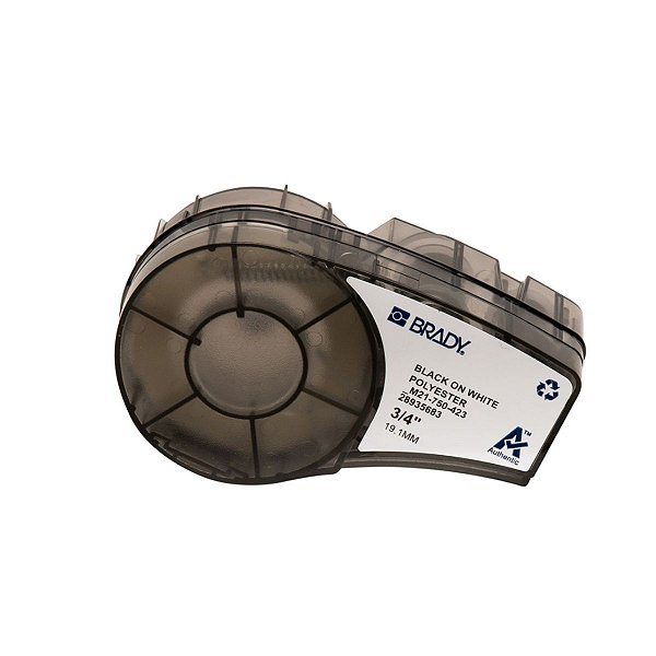 ETIQUETA POLIESTER PRETO/BRANCO 19,1MM 3/4'' - R. M21-750-42