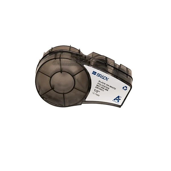 FITA ADESIVA P/ ROTULADOR 1/2" 12.7MM BLACK ON WHITE 110935