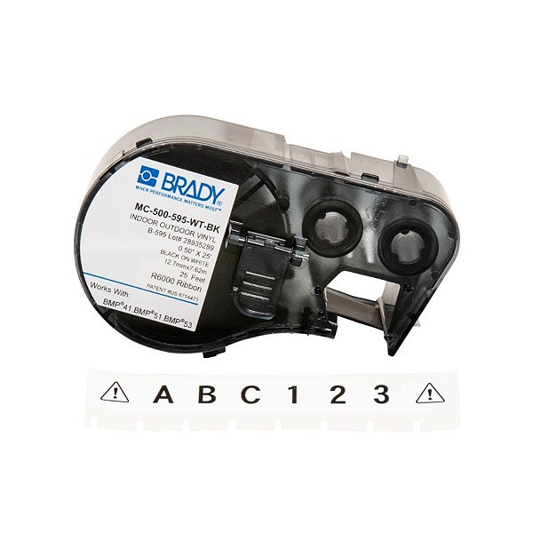 FITA ADESIVA VINIL 12,7MM X 7,6M PRETO/BRANCO MC-500-595-WT-