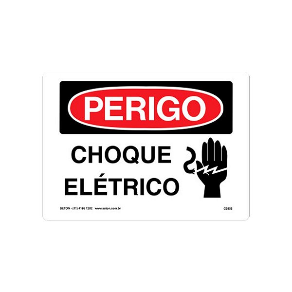 PLACA PERIGO CHOQUE ELETRICO 25X18 - BRADY