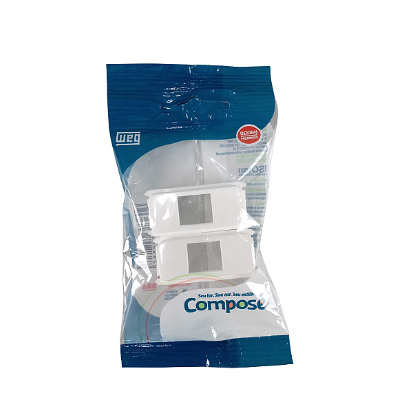 MODULO ADAPTADOR BRANCO P/ CONECTOR RJ45 KEYSTONE COMPOSE 2U