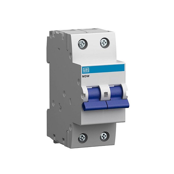 DISJUNTOR MINIATURA TERMOMAGNETICO MDW-C16-2 CURVA C 16A 2 P