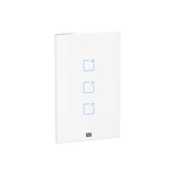 INTERRUPTOR TOUCH 3 BOTOES WIFI COM PLACA 4X2 BRANCO - WEG